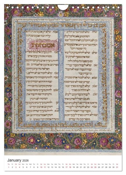 Produktbild: Hebrew Illuminations and Manuscripts (Wall Calendar 2026 DIN A4 portrait), CALVENDO 12 Month Wall Calendar