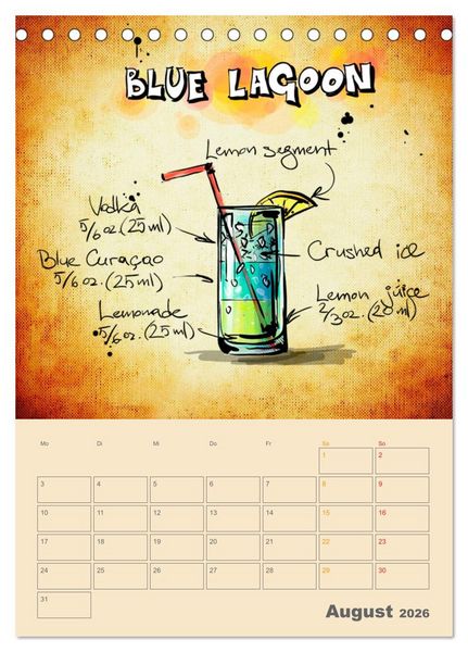 Produktbild: Coole Cocktails (Tischkalender 2026 DIN A5 hoch), CALVENDO Monatskalender