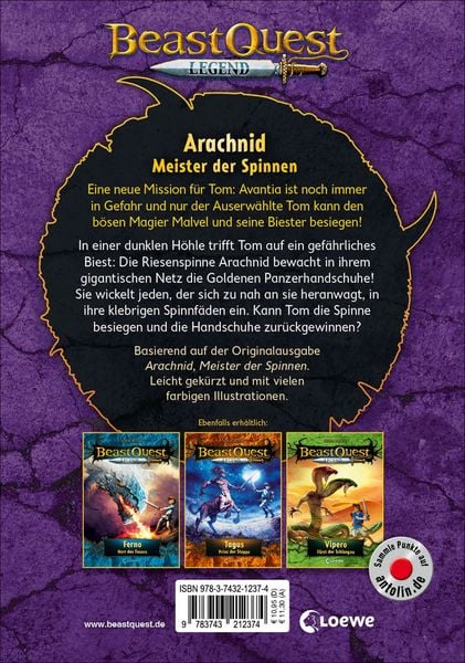 Produktbild: Beast Quest Legend (Band 11) - Arachnid, Meister der Spinnen