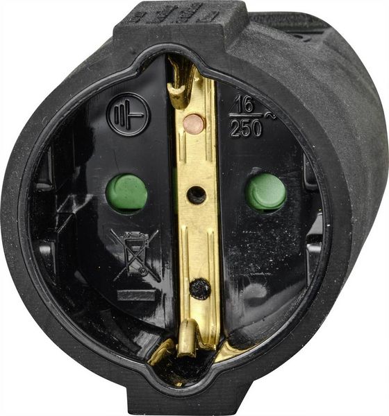 Produktbild: Sygonix SY-4872636 Strom Verl&auml;ngerungskabel 16A Schwarz 5.00m H05VV-F 3G 1,5mm&sup2;