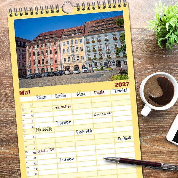 Produktbild: Familienplaner 2027 - Bautzen - Sorbisches Zentrum in der Oberlausitz mit 5 Spalten (Wandkalender, 21 x 45 cm) CALVENDO