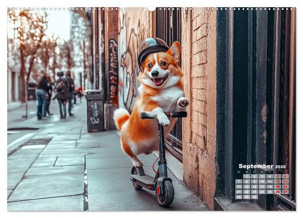 Produktbild: S&uuml;&szlig;e Hunde cruisen - durch das Jahr mit dem Hundekalender (hochwertiger Premium Wandkalender 2026 DIN A2 quer), Kunstdruck in Hochglanz