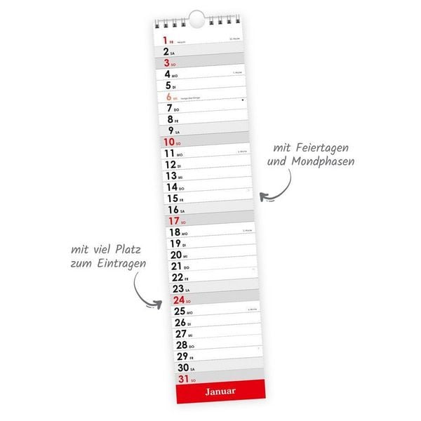 Produktbild: TR&Ouml;TSCH - Streifenkalender Maxi Rot 2027