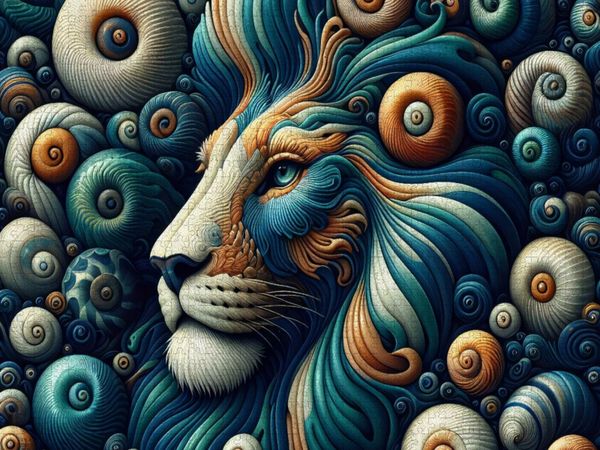 Produktbild: CALVENDO Puzzle Sternzeichen L&ouml;we im Spirallicht | 1000 Teile Lege-Gr&ouml;&szlig;e 64x48cm Foto-Puzzle f&uuml;r gl&uuml;ckliche Stunden