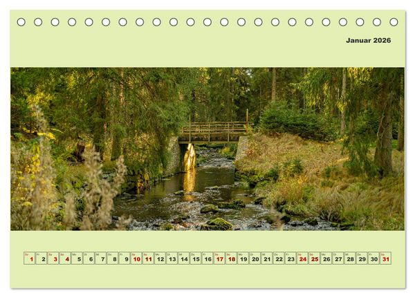 Produktbild: Die schwarze Pockau im Herbstgewand (Tischkalender 2026 DIN A5 quer), CALVENDO Monatskalender