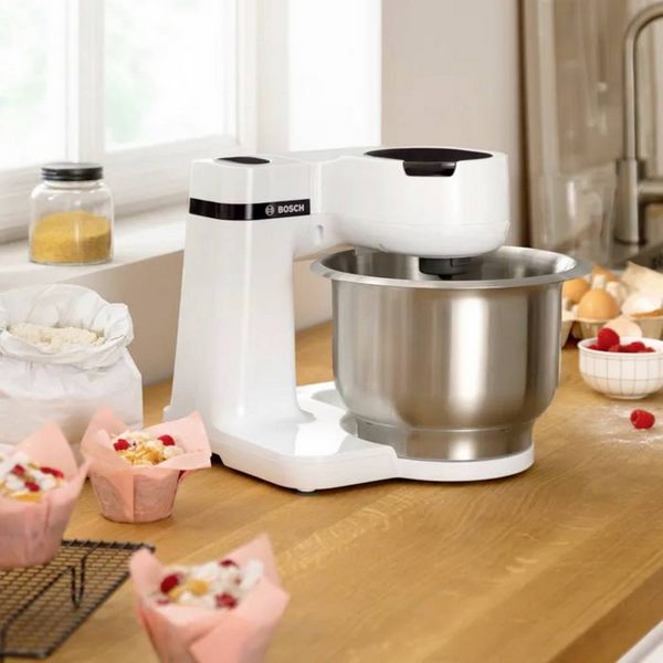 Produktbild: Bosch Haushalt MUMS2EW40 K&uuml;chenmaschine 700W Wei&szlig;, Edelstahl