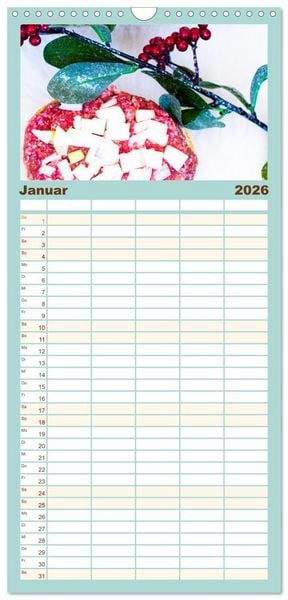 Produktbild: Familienplaner 2026 - Mettkalender - Spread some more Mett mit 5 Spalten (Wandkalender, 21 x 45 cm) CALVENDO