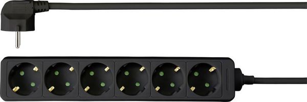 Produktbild: Sygonix SY-4890996 Steckdosenleiste 6fach Schwarz Schutzkontakt 1St.