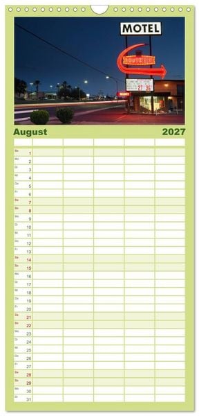 Produktbild: Familienplaner 2027 - Route 66 im S&uuml;dwesten mit 5 Spalten (Wandkalender, 21 x 45 cm) CALVENDO