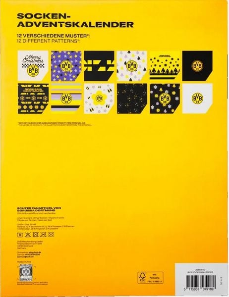 Produktbild: BVB Borussia Dortmund 09 - Socken Adventskalender