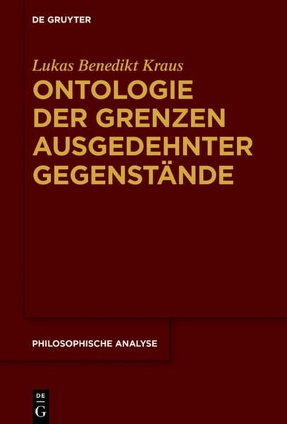 Produktbild: Ontologie der Grenzen ausgedehnter Gegenst&auml;nde