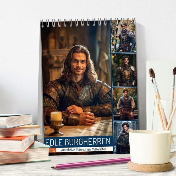 Produktbild: Edle Burgherren (Tischkalender 2026 DIN A5 hoch), CALVENDO Monatskalender