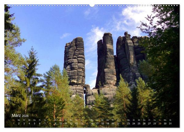 Produktbild: ElbsandSTEIN, kunstwerk der natur (Wandkalender 2026 DIN A2 quer), CALVENDO Monatskalender