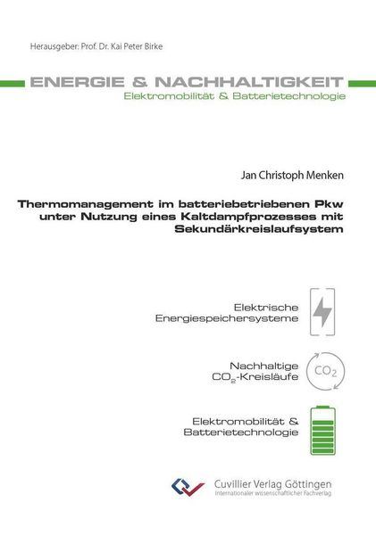 Produktbild: Thermomanagement im batteriebetriebenen Pkw unter Nutzung eines Kaltdampfprozesses mit Sekund&auml;rkreislaufsystem