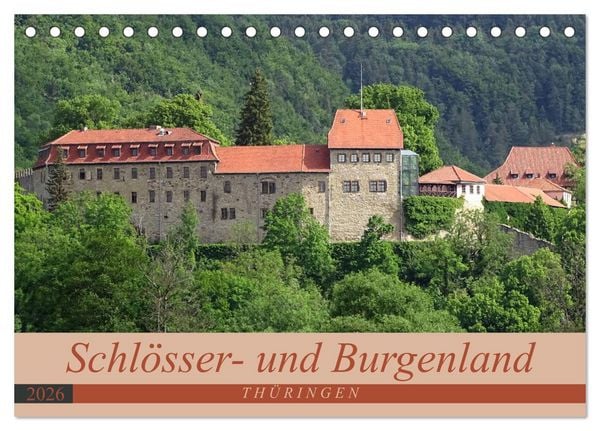 Produktbild: Schl&ouml;sser- und Burgenland Th&uuml;ringen (Tischkalender 2026 DIN A5 quer), CALVENDO Monatskalender