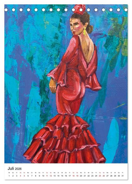 Produktbild: FLAMENCAS (Tischkalender 2026 DIN A5 hoch), CALVENDO Monatskalender