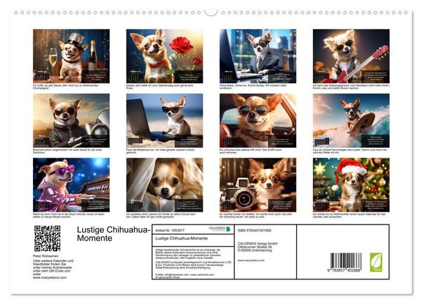 Produktbild: Lustige Chihuahua-Momente (hochwertiger Premium Wandkalender 2026 DIN A2 quer), Kunstdruck in Hochglanz