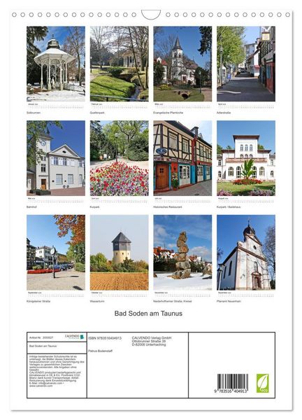 Produktbild: Bad Soden am Taunus (Wandkalender 2026 DIN A3 hoch), CALVENDO Monatskalender