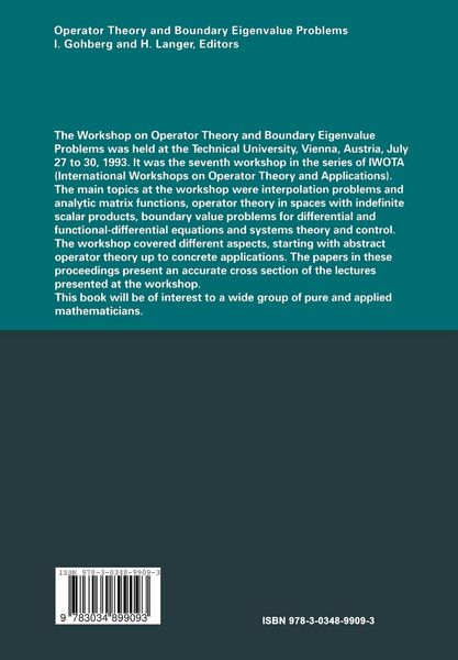 Produktbild: Operator Theory and Boundary Eigenvalue Problems