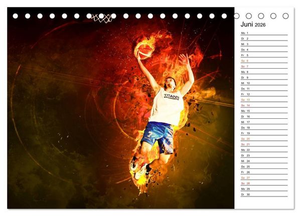 Produktbild: Basketball Fantasiewelten (Tischkalender 2026 DIN A5 quer), CALVENDO Monatskalender