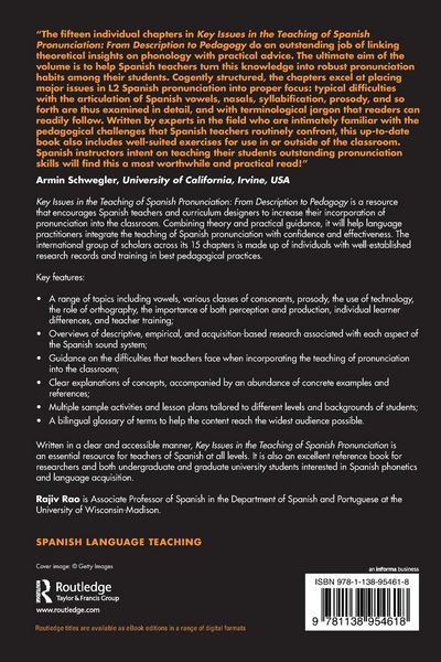 Produktbild: Key Issues in the Teaching of Spanish Pronunciation