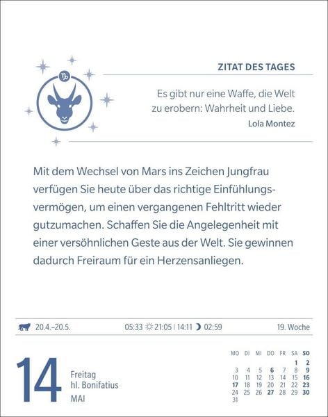 Produktbild: Steinbock Sternzeichenkalender 2027 - Tagesabrei&szlig;kalender - Ihr Horoskop f&uuml;r jeden Tag