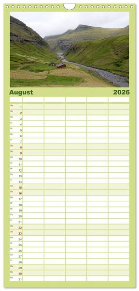 Produktbild: Familienplaner 2026 - F&auml;r&ouml;er - Die wundersch&ouml;nen Inseln im Norden. mit 5 Spalten (Wandkalender, 21 x 45 cm) CALVENDO