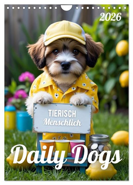 Daily Dogs – Tierisch menschlich (Wandkalender 2026 DIN A4 hoch), CALVENDO Monatskalender