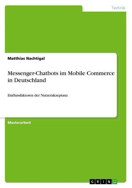 Produktbild: Messenger-Chatbots im Mobile Commerce in Deutschland