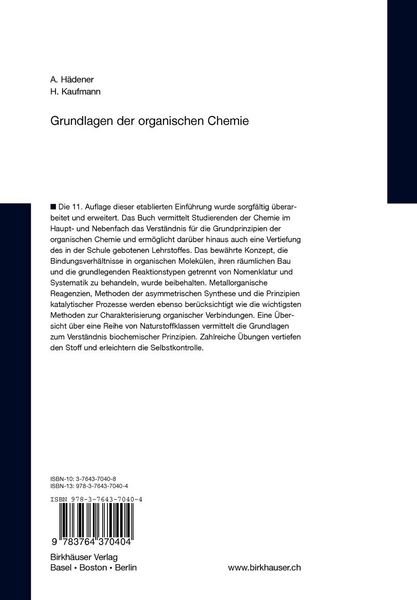 Produktbild: Grundlagen der organischen Chemie