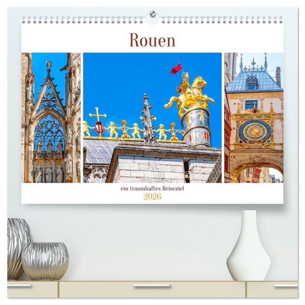 Produktbild: Rouen - ein traumhaftes Reiseziel (hochwertiger Premium Wandkalender 2026 DIN A2 quer), Kunstdruck in Hochglanz