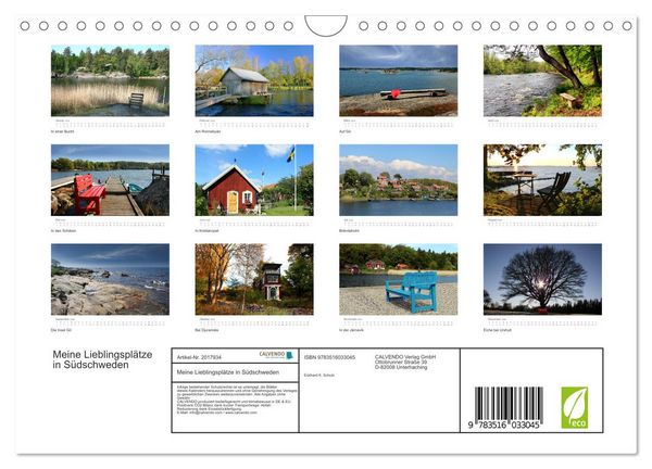 Produktbild: Meine Lieblingspl&auml;tze in S&uuml;dschweden (Wandkalender 2026 DIN A4 quer), CALVENDO Monatskalender
