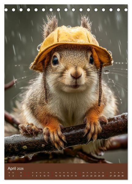 Produktbild: Eichh&ouml;rnchen Kalender - Tierkalender mit verr&uuml;ckten Eichk&auml;tzchen (Tischkalender 2026 DIN A5 hoch), CALVENDO Monatskalender