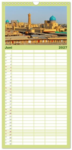 Produktbild: Familienplaner 2027 - Usbekistan, Perlen der Seidenstra&szlig;e mit 5 Spalten (Wandkalender, 21 x 45 cm) CALVENDO