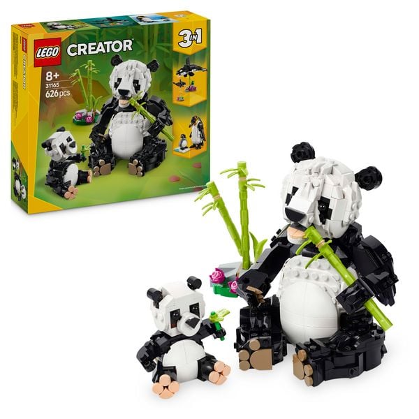 LEGO Creator 31165 3in1 Wilde Tiere: Pandafamilie, Spielzeug für Kinder