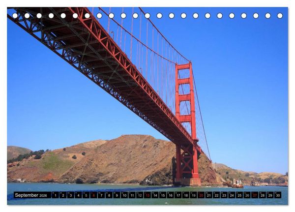 Produktbild: Golden Gate Bridge (Tischkalender 2026 DIN A5 quer), CALVENDO Monatskalender