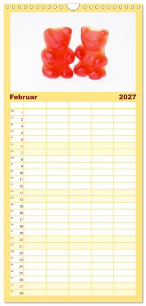 Produktbild: Familienplaner 2027 - Alles in Rot mit 5 Spalten (Wandkalender, 21 x 45 cm) CALVENDO