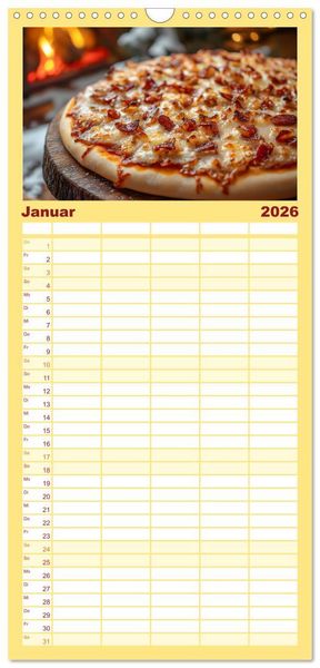 Produktbild: Familienplaner 2026 - Pizza geht immer - Zu jeder Jahreszeit mit 5 Spalten (Wandkalender, 21 x 45 cm) CALVENDO
