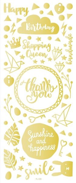 Produktbild: Folia  Relief-Sticker BASIC, ca. 10x24cm, 10 Blatt sortiert