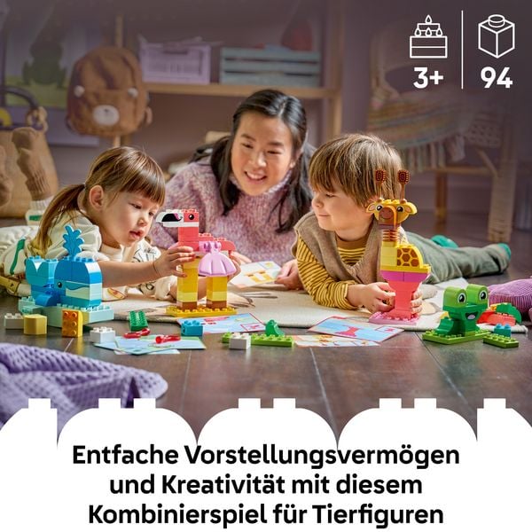Produktbild: LEGO DUPLO 10472 Wir Bauen Tiere, Lernspielzeug zur Verbesserung der Fingerfertigkeit
