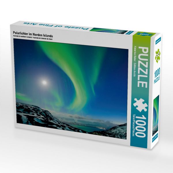 Produktbild: CALVENDO Puzzle Polarlichter im Norden Islands 1000 Teile Puzzle quer | 1000 Teile Lege-Gr&ouml;&szlig;e 64 &times; 48 cm Foto-Puzzle f&uuml;r gl&uuml;ckliche Stunden