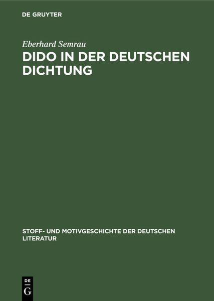 Produktbild: Dido in der deutschen Dichtung
