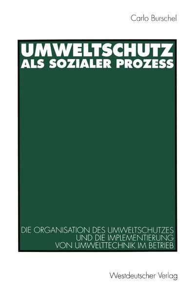 Produktbild: Umweltschutz als sozialer Proze&szlig;