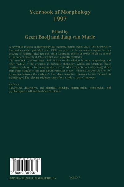 Produktbild: Yearbook of Morphology 1997