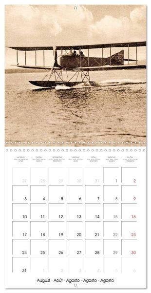 Produktbild: Avions biplans sur cartes postales anciennes (Calendrier mural carr&eacute; 2026 30x30 cm) Calendrier double avec une page pour vos prises de notes