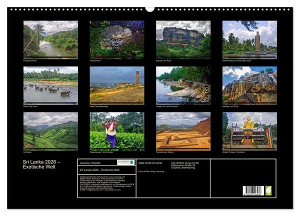 Produktbild: Sri Lanka 2026 &ndash; Exotische Welt (Wandkalender 2026 DIN A2 quer), CALVENDO Monatskalender