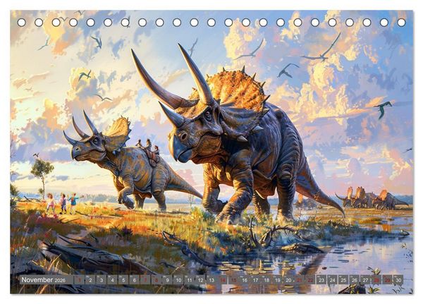 Produktbild: Meine Freunde sind Dinosaurier (Tischkalender 2026 DIN A5 quer), CALVENDO Monatskalender
