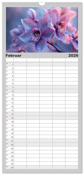 Produktbild: Familienplaner 2026 - Orchideen - farbenfroh durchs Jahr mit 5 Spalten (Wandkalender, 21 x 45 cm) CALVENDO