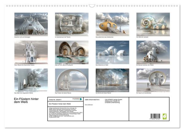 Produktbild: Ein Fl&uuml;stern hinter dem Wei&szlig; (Wandkalender 2026 DIN A2 quer), CALVENDO Monatskalender