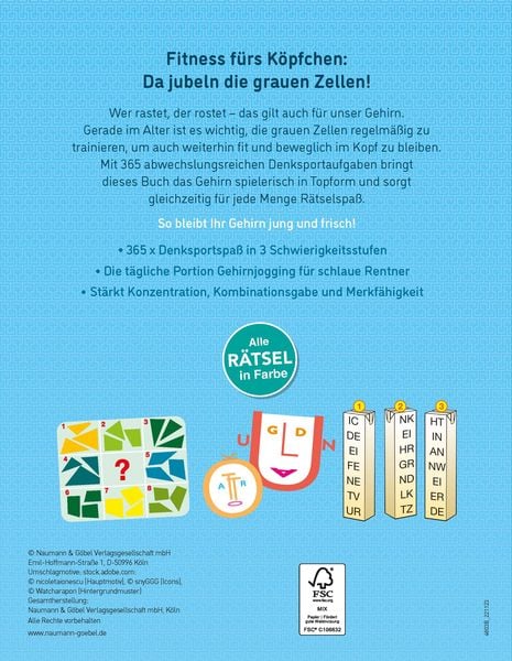 Produktbild: 365 x Ged&auml;chtnistraining f&uuml;r schlaue Rentner